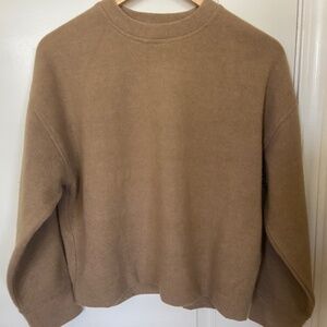 Vince Camel Tan Sweatshirt Brushed Jersey Size XS Soft Dropped Shoulder Cozy